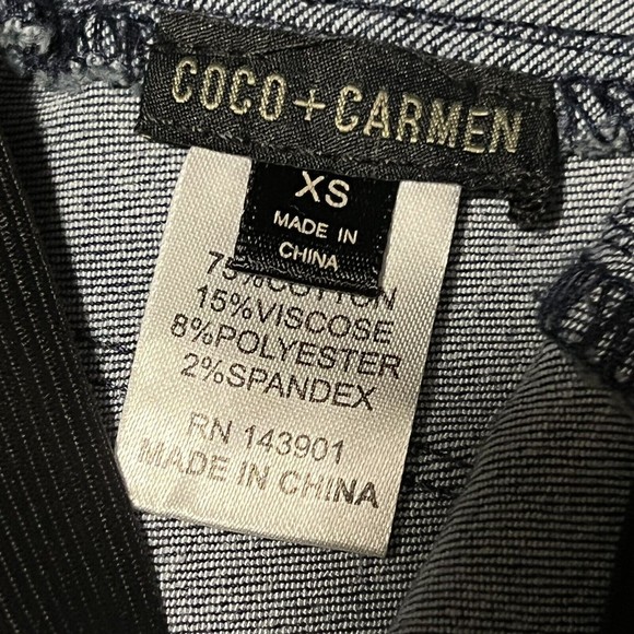 Coco + Carmen OMG Distressed Skinny Ankle Jeans Light Washed Pull On Pants Sz XS - Picture 8 of 11